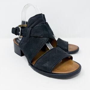 Miz Mooz Black Leather Strappy Sandals Women's Size EU 39 Made in Bosnia